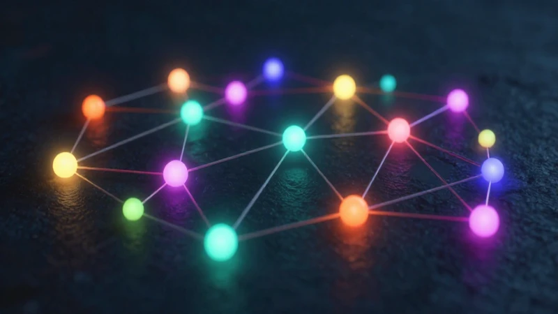 Diagrama brillante y cinematográfico de red colorido