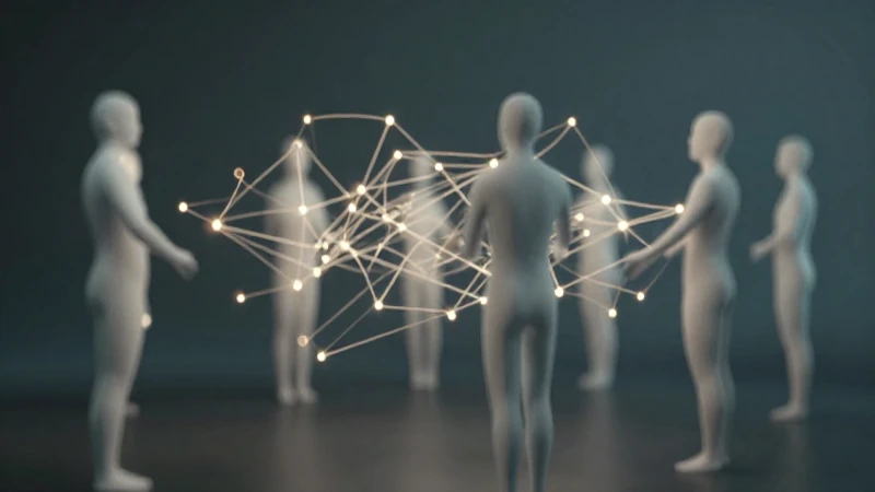 Figuras humanas conectadas, red neuronal cinematográfica