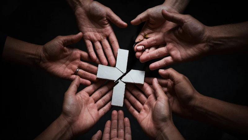 Cuáles son las causas de la desigualdad social 6 Manos diversas, cruz médica rota, dramatismo