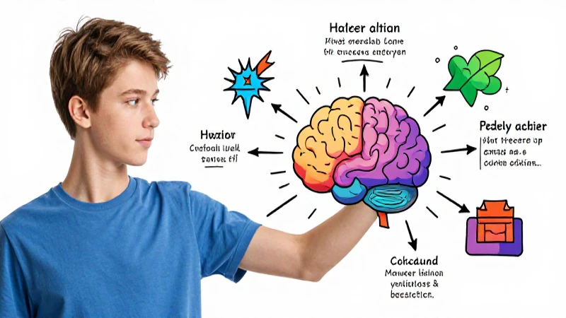 Mapa mental sobre educación física en secundaria 4 Adolescente ejercitando con mapa mental brillante