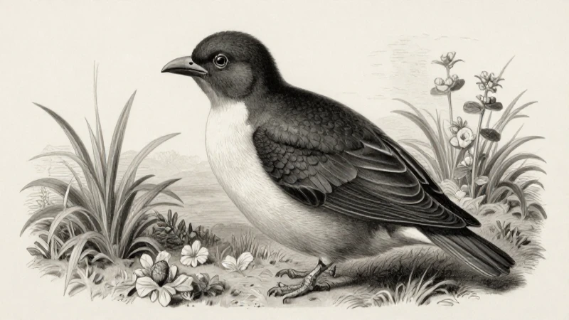 Retrato de Darwin con aves de las Galápagos
