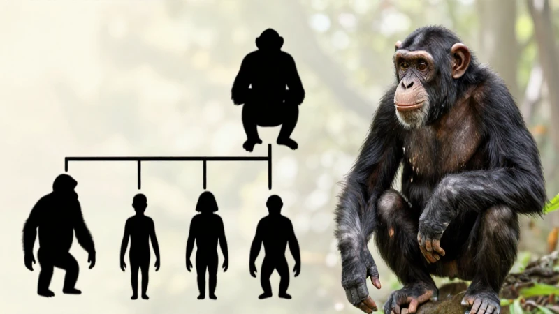 Árbol genealógico simio, ilustración científica antigua
