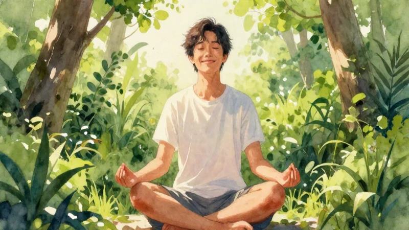 Paz interior, verde exuberante, acuarela suave