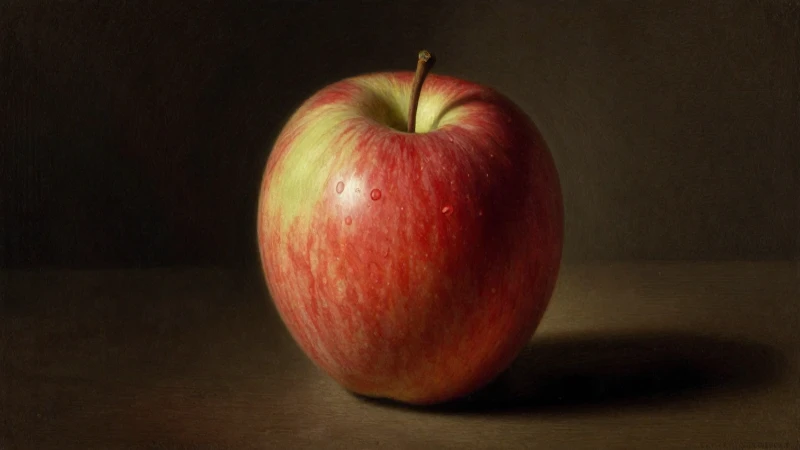 Manzana cayendo, ilustración clásica dramática