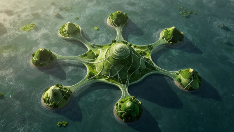 Mapa conceptual sobre la huella ecológica 9 Paisaje orgánico conectado con iluminación suave
