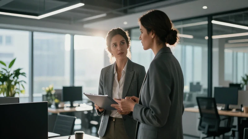 Mujer de negocios planea con luz dramática