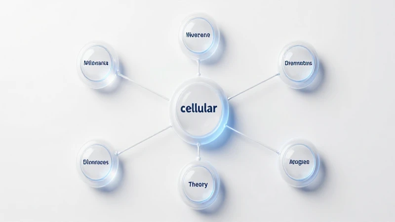 Diagrama celular brillante sobre fondo blanco
