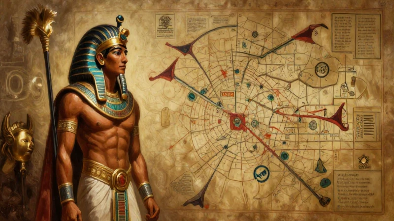 Guerrero azteca en mapa antiguo, óleo dramático