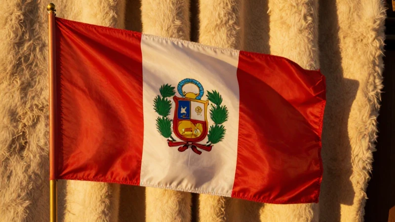 Cuál es el significado de los símbolos patrios del Perú 6 Banderas peruanas y lana dorada al atardecer