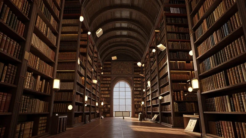 Qué tipos de conocimientos existen y cómo se pueden clasificar 8 Biblioteca antigua, libros flotantes e iluminación dramática