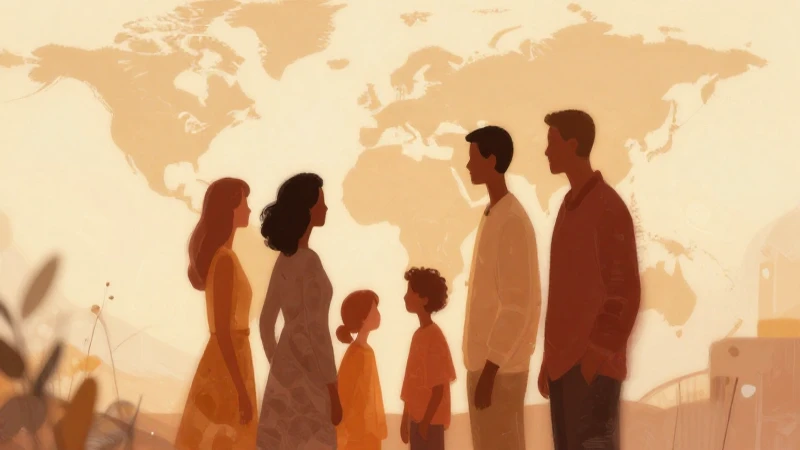 Mapa conceptual de la migración: cómo entenderlo paso a paso 5 Ilustración abstracta familiar sobre mapa del mundo