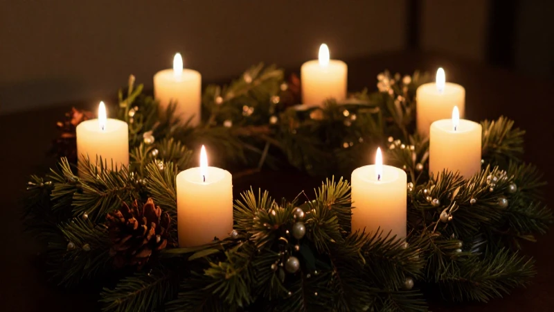 Mapa conceptual de Adviento: Preparación para la Navidad 5 CoronaNavidad iluminada con cálidos colores
