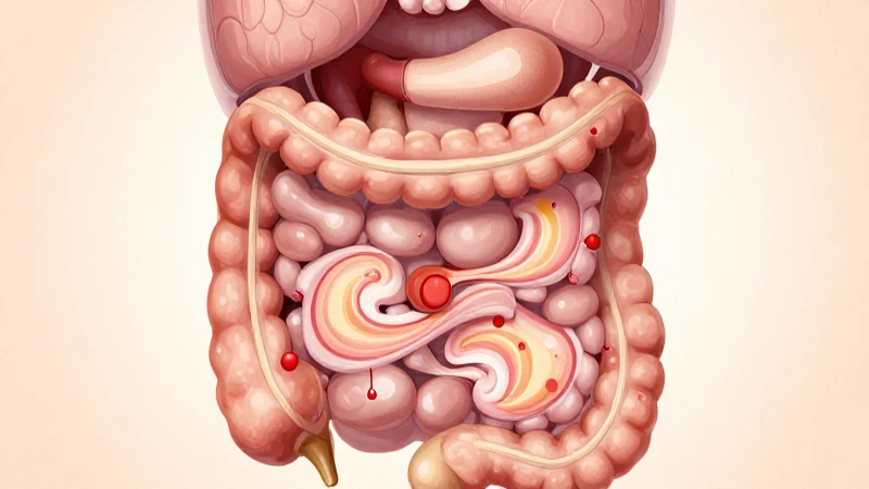 Ilustración digestiva con probióticos y luz cálida