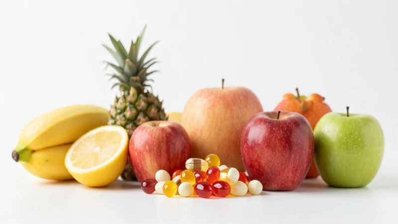 Vitaminas coloridas resaltadas con luz brillante