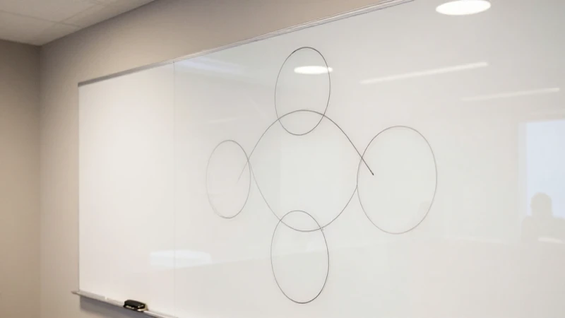 Oficina corporativa con diagrama circular suave