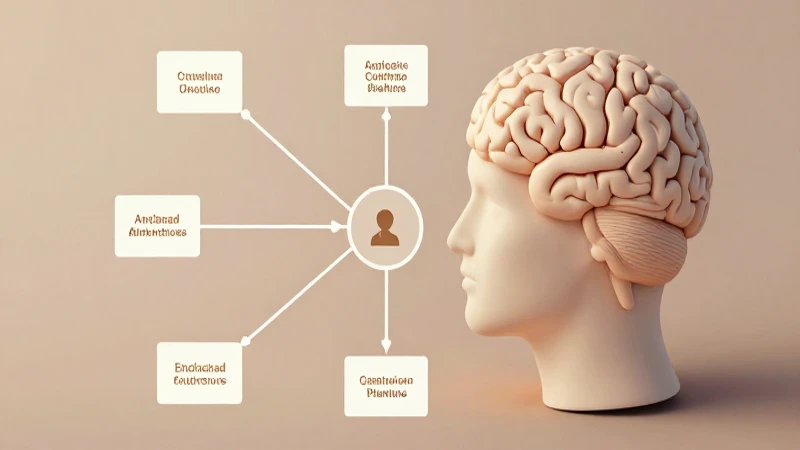 Mapa mental isométrico con silueta cerebral