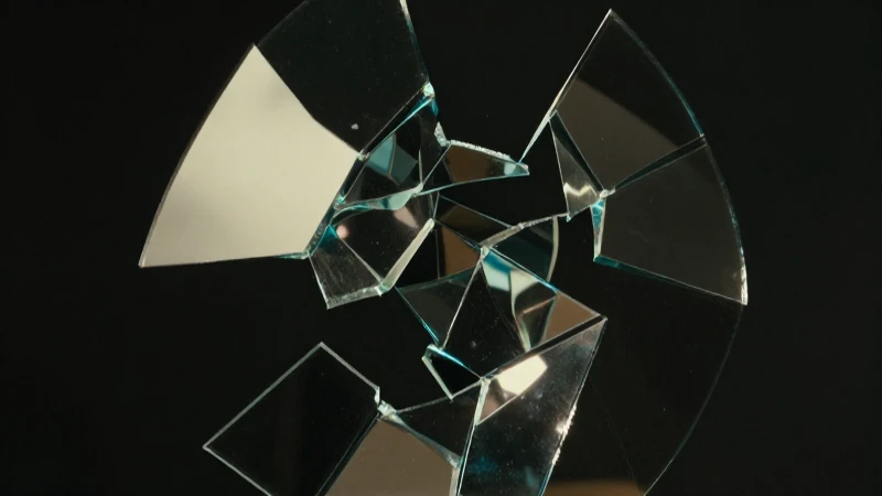 Escultura abstracta iluminada con luz dramática