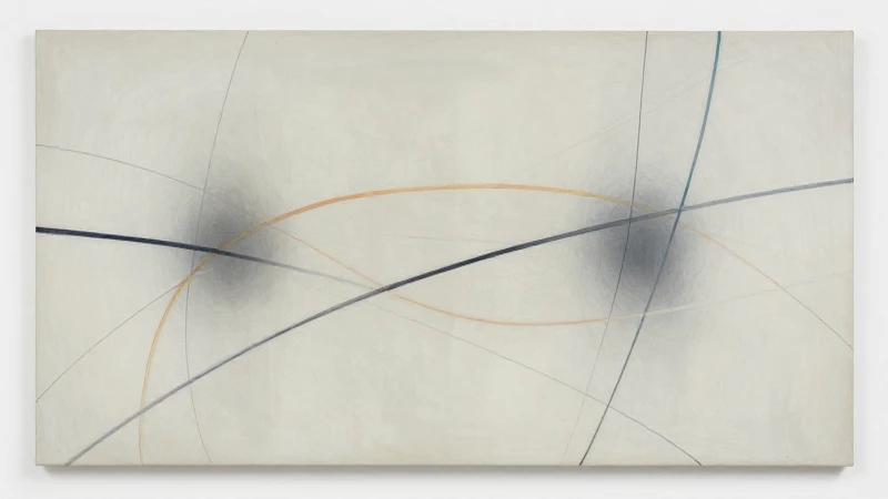 Pintura abstracta moderna con líneas entrelazadas