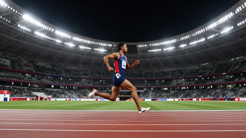 Atleta en acción, iluminación dramática y amplio ángulo
