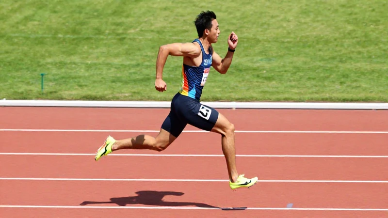 Atleta en movimiento bajo luz brillante