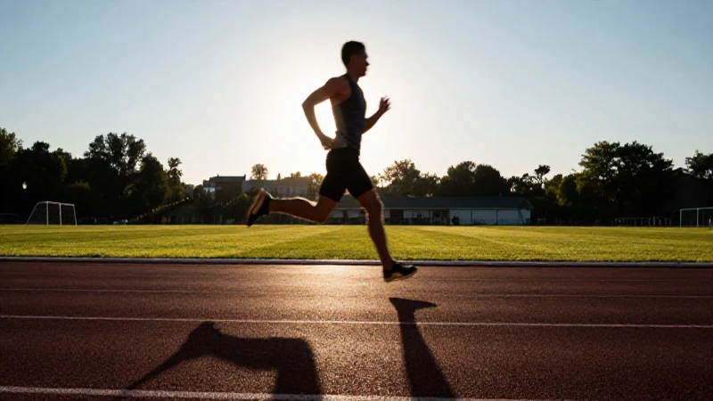 Atleta corriendo al atardecer, silueta dorada
