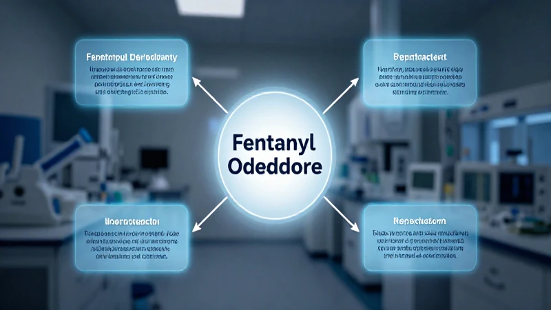 Sobredosis de fentanilo, laboratorio médico difuminado