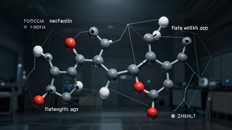 Estructura molecular de fentanilo, iluminación dramática