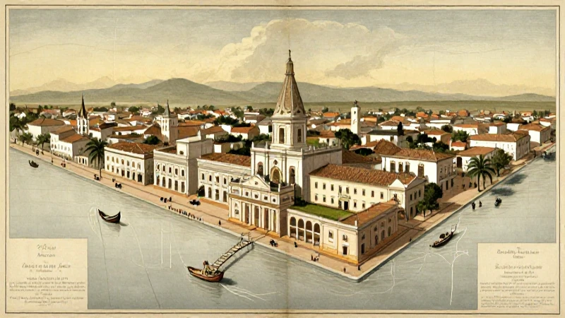 Luz dorada ilumina arquitectura colonial histórica