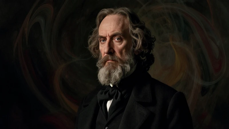Retrato hegeliano, fondo abstracto y dramático