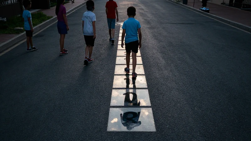 Niños juegan rayado bajo luz cinematográfica