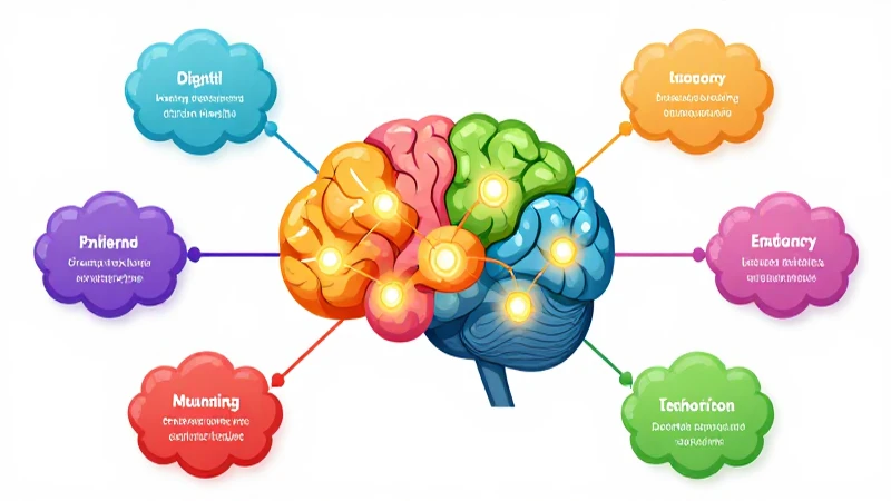 Mapa mental brillante e ilustrativo desde arriba