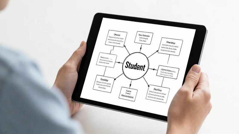 Cómo crear mapas conceptuales de derecho paso a paso 7 Estudiante de derecho estudia diagrama en tableta