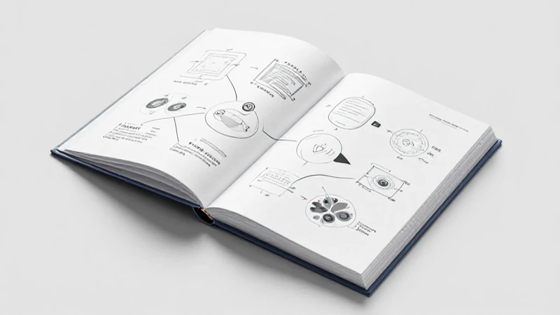 Guía visual para mapas conceptuales de géneros literarios 10 Cubierta de libro con dibujos isométricos