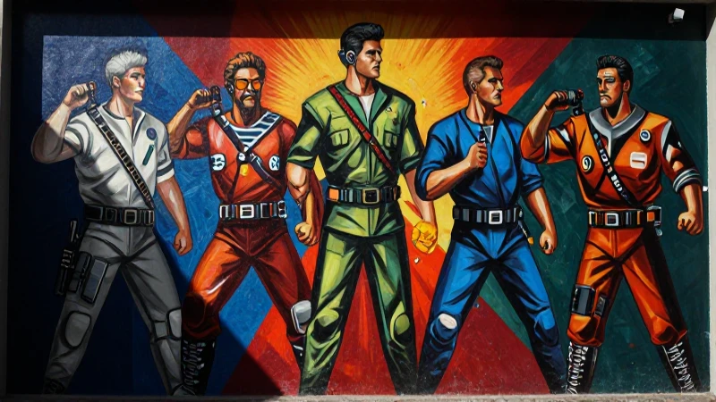Figuras revolucionarias con arte dramático e intenso