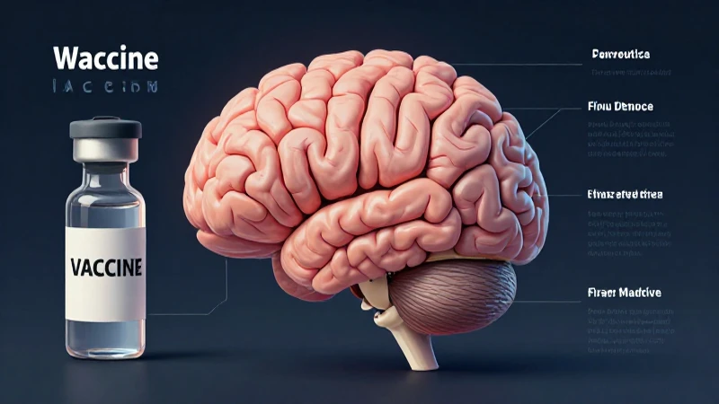 Imagen cinemática de vacuna e ilustración cerebral