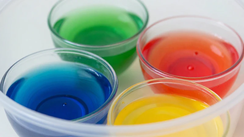 Colores vibrantes en líquidos mezclados