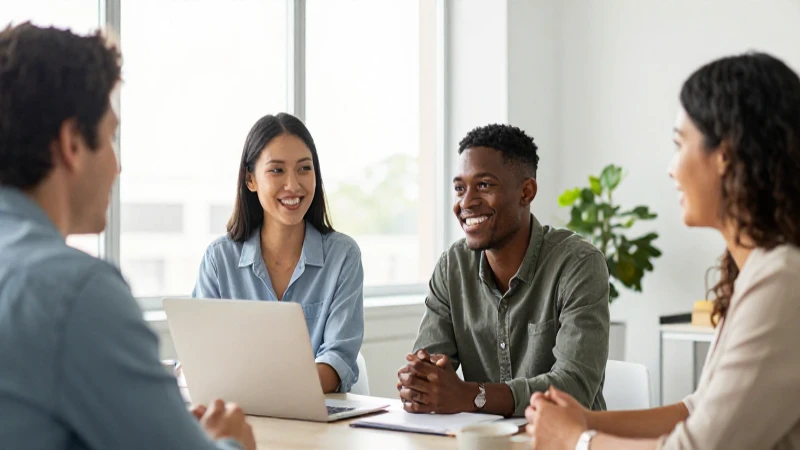 Claves para una gestión eficaz en recursos humanos 9 Equipo diverso colabora en ambiente luminoso