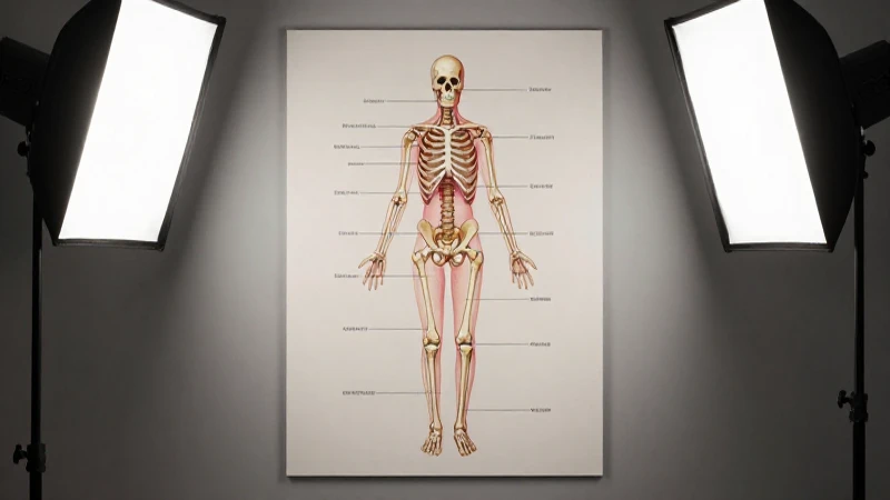 Anatomía humana iluminada bajo estudio
