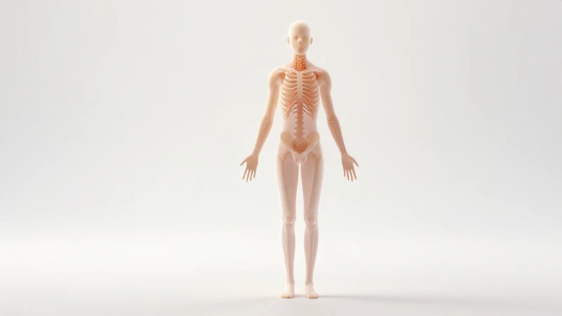 Es un diagrama esquelético humano con luz suave