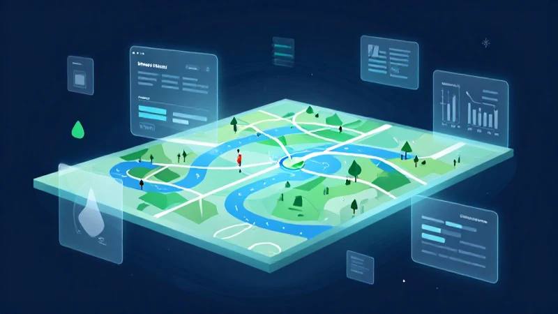 Mapa digital brillante con luces suaves