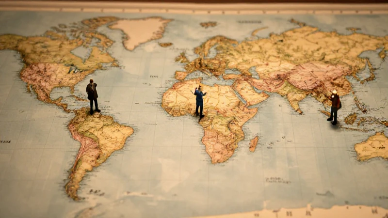 Mapa detallado con figuras bajo luz cálida