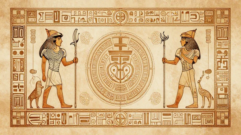 Ilustración azteca con patrones complejos y luz cálida