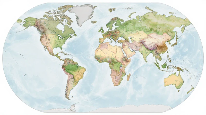 Mapa del mundo con paisajes suaves