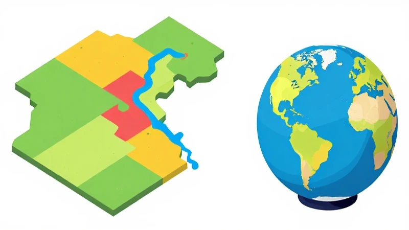 Mapa del río colorido e ilustrativo