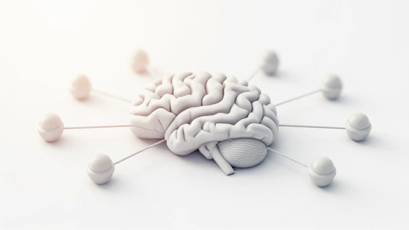 Diagrama cerebral difuminado sobre fondo blanco
