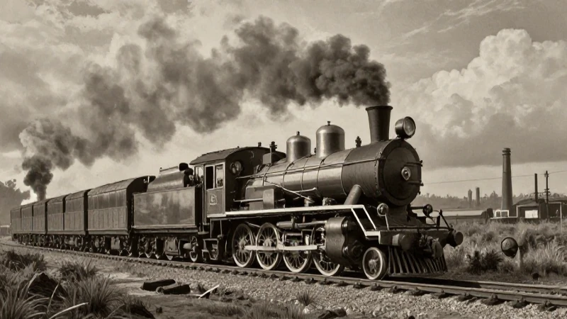 Locomotora a vapor, industria y luz dramática