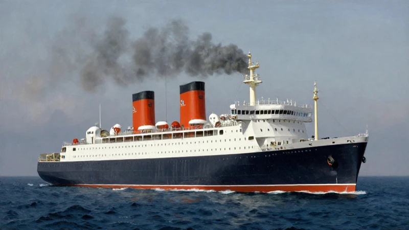 Crucero a vapor con iluminación dramática