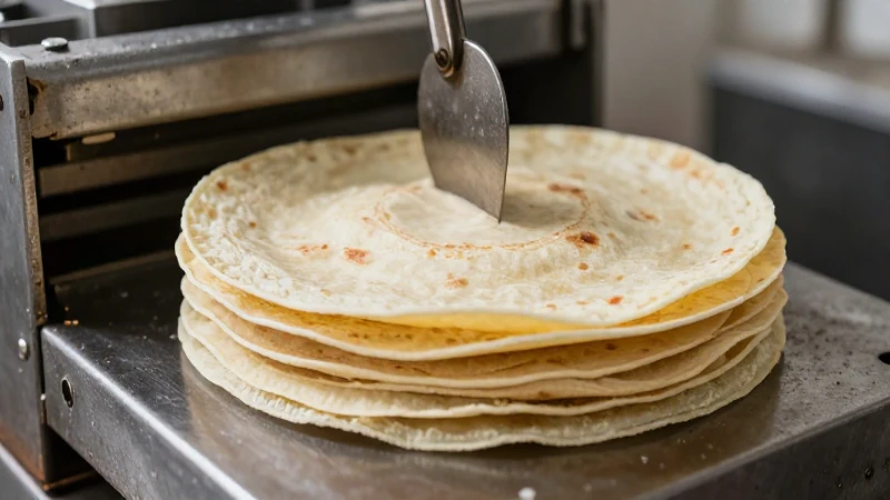 Tortillas recién hechas bajo luz cálida