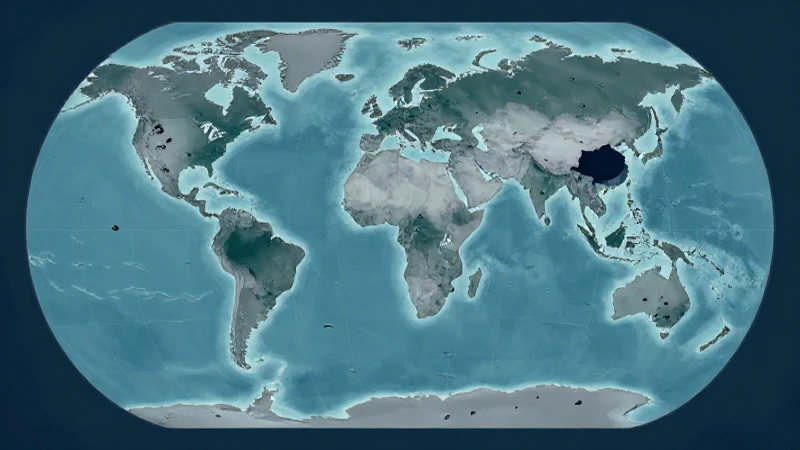 Mapa mundial con vida marina ilustrada