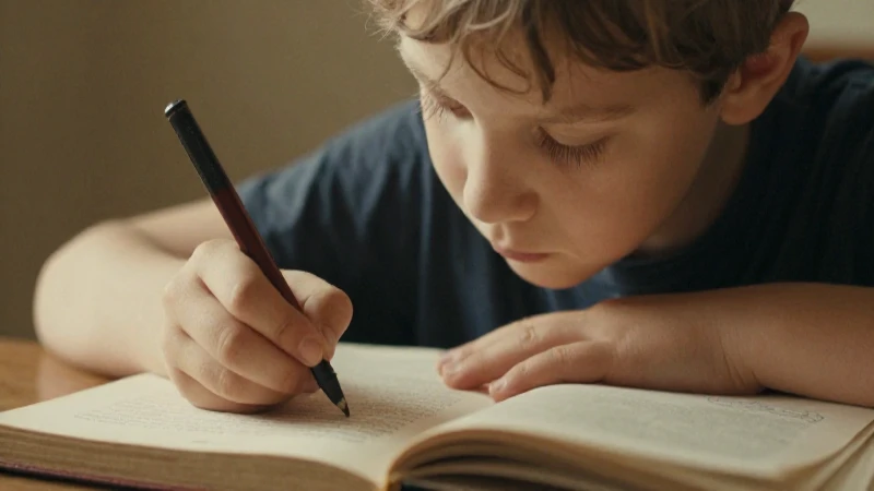Biografía y la línea de tiempo de Montessori 5 Niño estudia con luz cálida y detalle